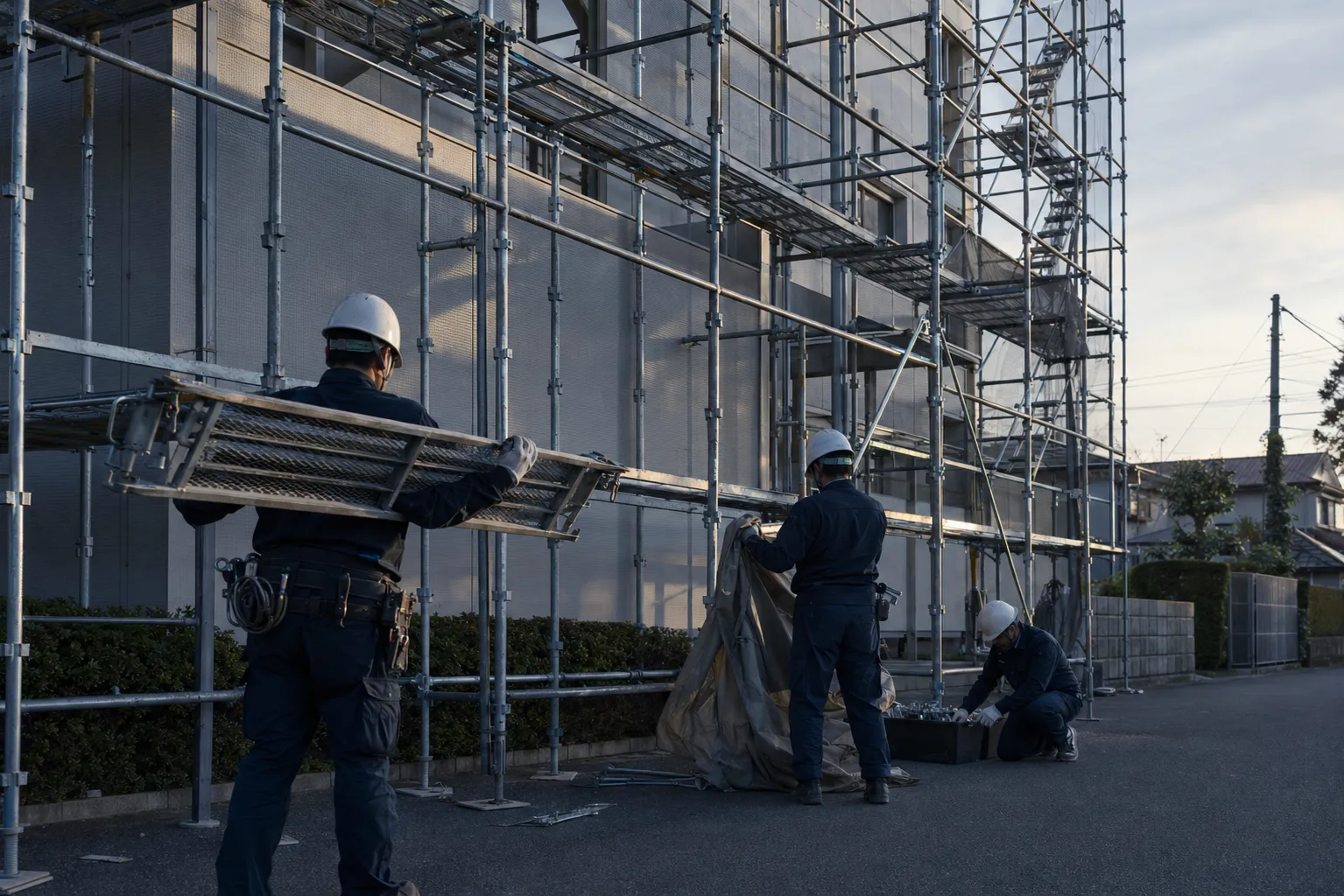 塗装を終えた工場外壁